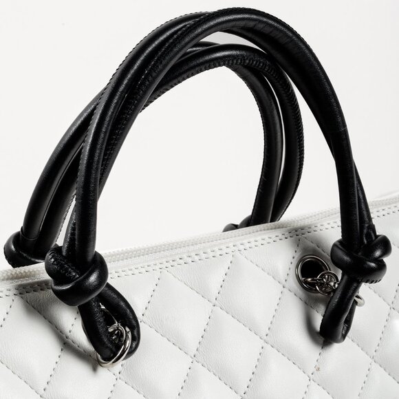 Chanel White & Black Quilted Medium Cambon Tote - Picture 8 of 12